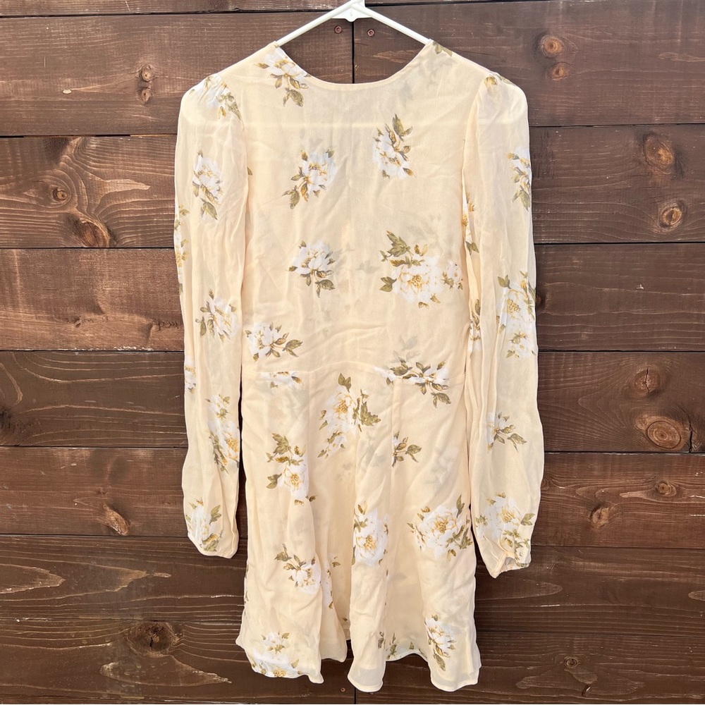 Reformation Cream Floral Mini Dress